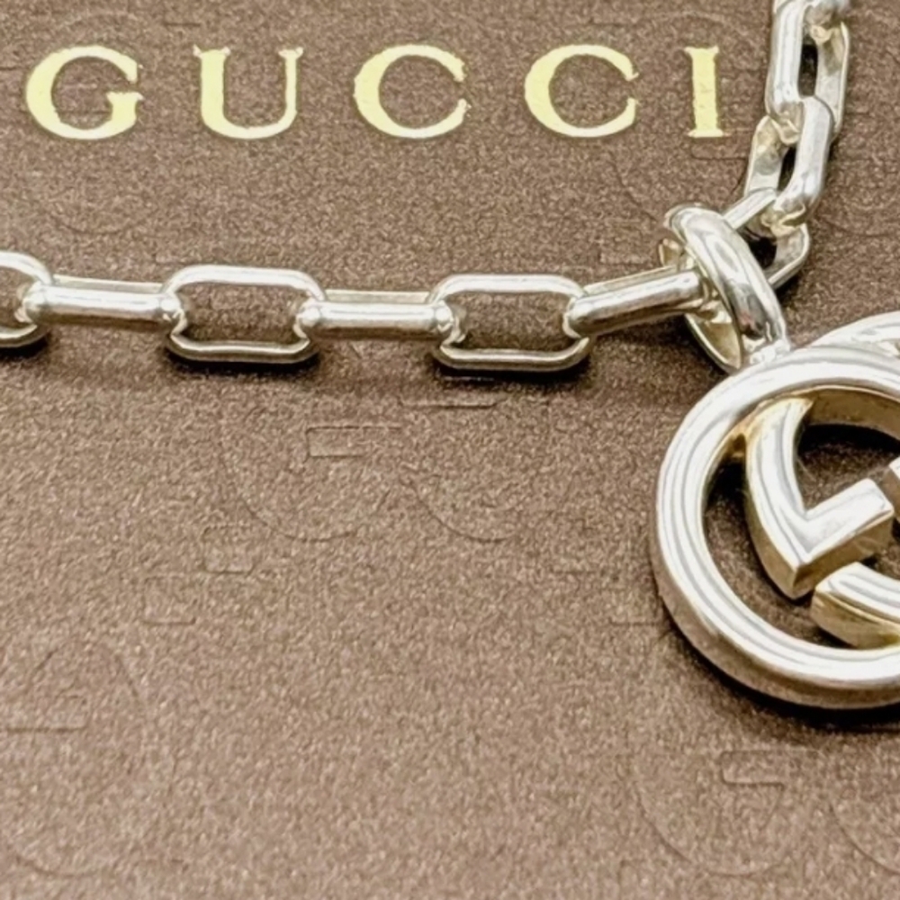 ** SOLD ** SOLD**🌹GUCCI Interlocking Double G 925 Unisex Necklace -EUC - Picture 12 of 12